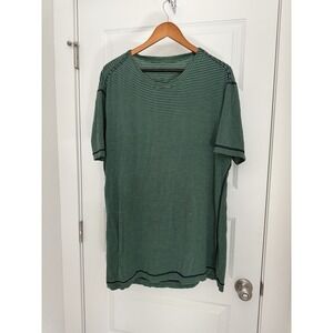 Lululemon Mens 2XL Green Stripe Short Sleeve Basic Crew Neck T Shirt